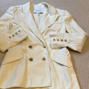 Derek Lam 10 Crosby Ivory Double-Breasted Blazer
